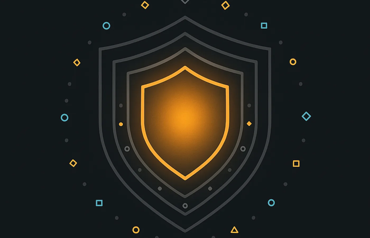 A shield made of four layers labelled two-factor, anti-phishing, whitelist and session review