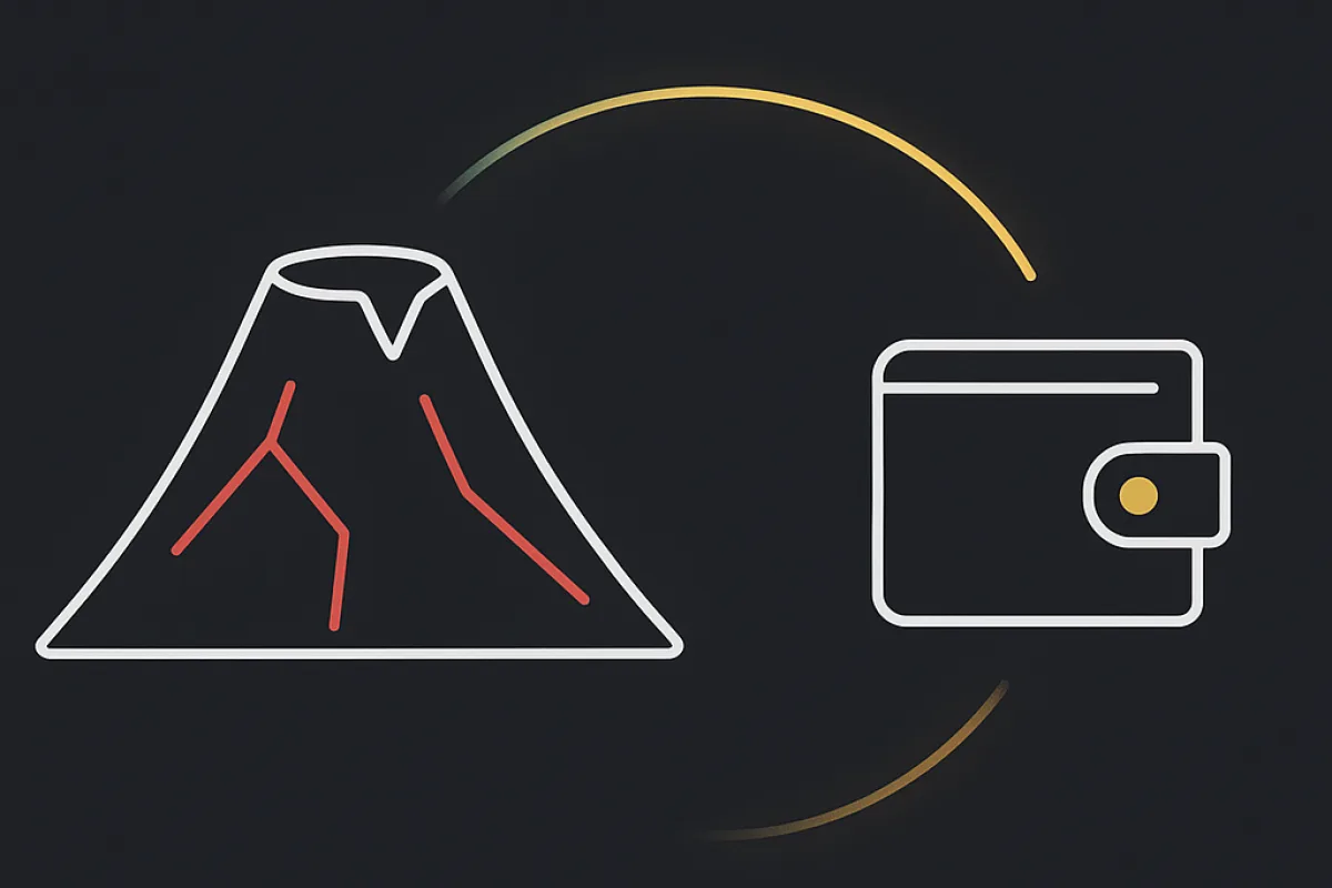 A Japanese flag motif beside a separate-platform indicator