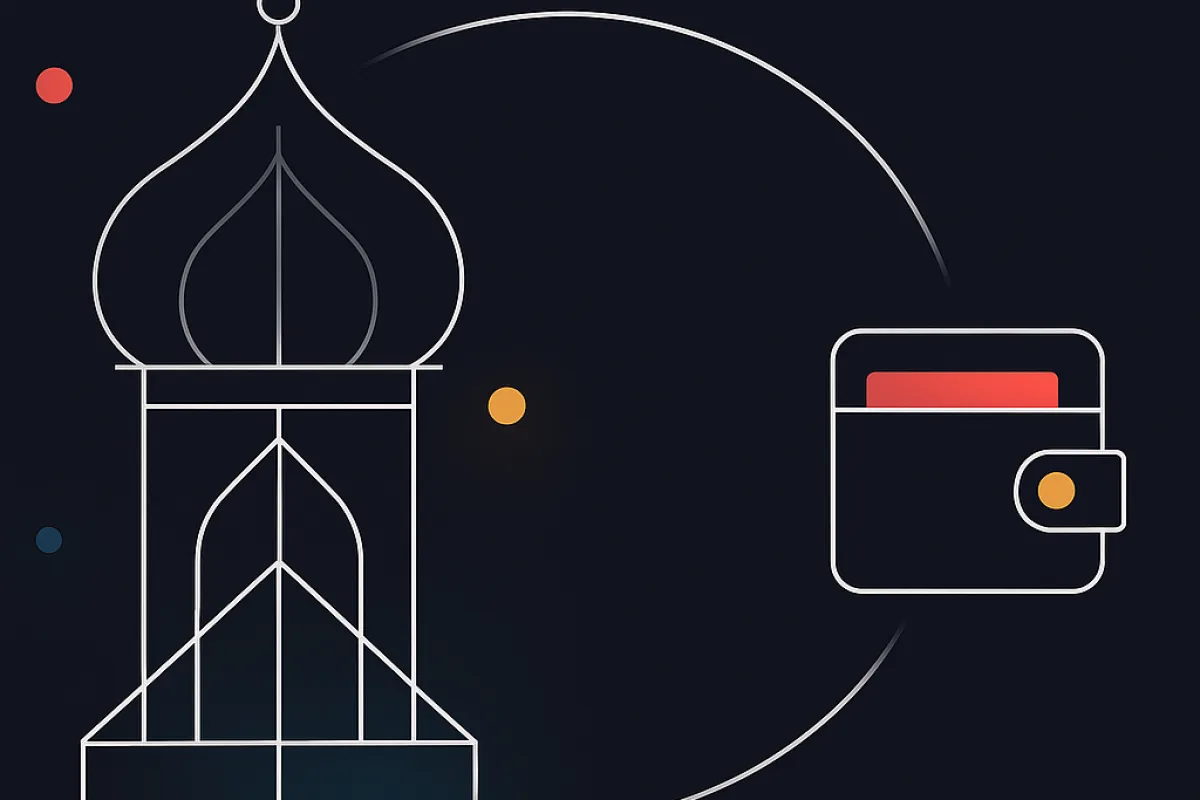 Мотив российского флага рядом со значком P2P-обмена